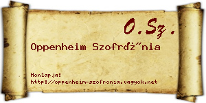 Oppenheim Szofrónia névjegykártya
